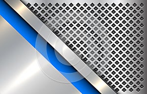 Background silver blue metallic, shiny technology design