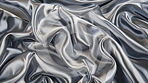 Background of a silver fabric with folds. silky and luxury smooth design