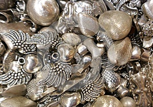 Background silver and gold jewelry