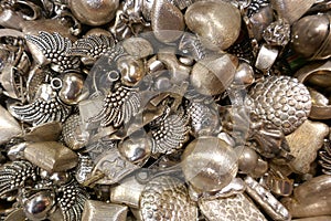 Background silver and gold jewelry