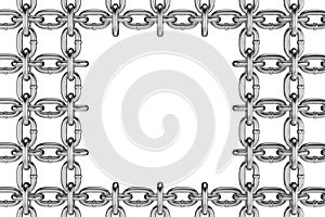 Background with silver metal chain. Tool metal chain. 3D render