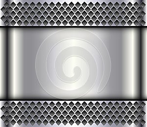 Background silver metallic, 3d chrome shiny iluminated sheet metal texture photo