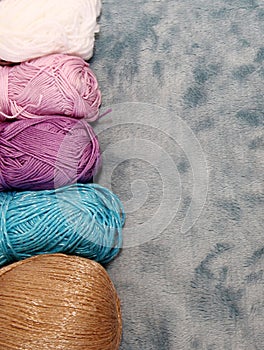 Background with skein and clew of thread