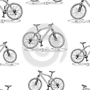 Background of sketches of bicycles