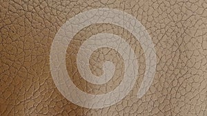 Shiny beige leather background close-up. Beige Glossy Texture Of Artificial Leather.