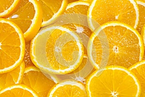 Background of sliced oranges