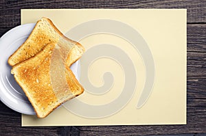 Background with slices of toast