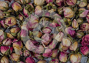 Background from small dry roses.