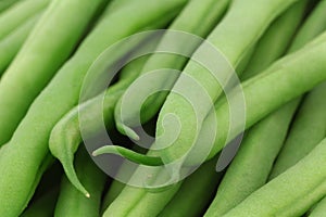 Background of small and slender green beans