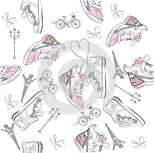 Background with sneekers.