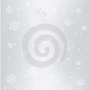 Background snowflake vector silver abstract snowflakes falling winter Christmas holiday wallpaper