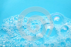 Background soap suds foam and bubbles from detergent. House cleaning concept