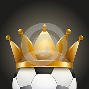 Background of Soccer ball with royal crown