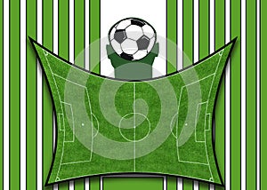 background with a soccer field and ball