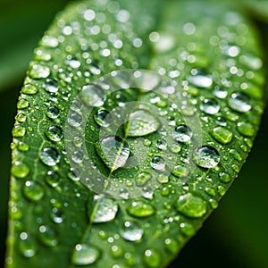 The background is softly blurred, emphasizing the focus on the leaf