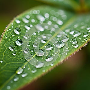 The background is softly blurred, emphasizing the leaf as the focal point