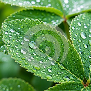 Background is softly blurred, emphasizing the leaves' sharp details and