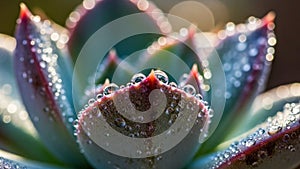 Background is softly blurred emphasizing the succulence and texture of the