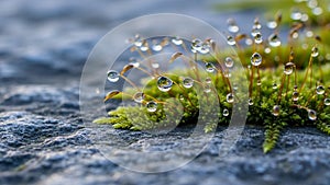 Background is softly blurred emphasizing the texture of the moss and