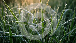 Background is softly blurred highlighting the sharp focus on the dew