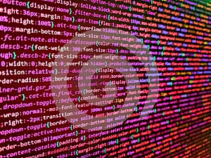 Background of software developer script. Concept screen of experienced web developer. Programming Coding with editor colorful