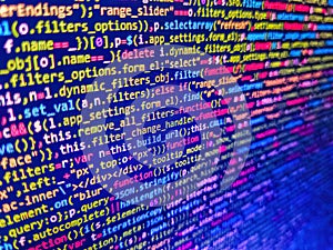 Background of software developer script. Programmer occupation. Programmer working in a software develop company office. Web or