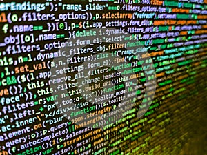 Background of software developer script. Programmer occupation. Programmer working in a software develop company office. Web or