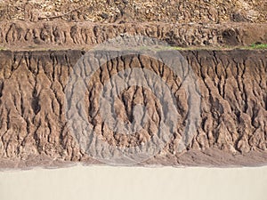 Background soil erosion coast.