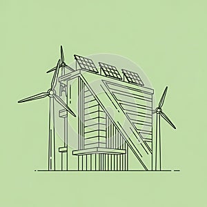 The background is a solid light green color emphasizing an eco friendly theme