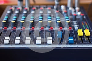 Background of sound mixer control panel /