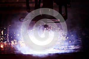 Background sparks from welding