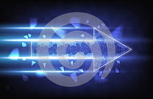Background of speed line arrow internet connection with particle