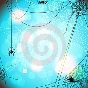 Background with spiders and web