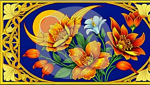 Background spiritual color light new sun moon day floral flower life