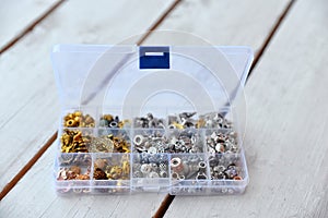 Background of spools of colored thread