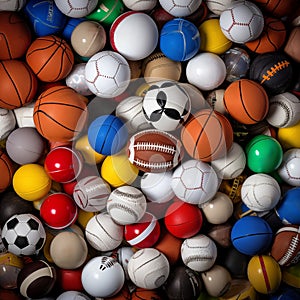 Background of sports balls. Generative AI