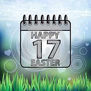 Background spring easter happy calendar seventeenth