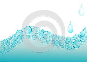 Background with spume and drop of water