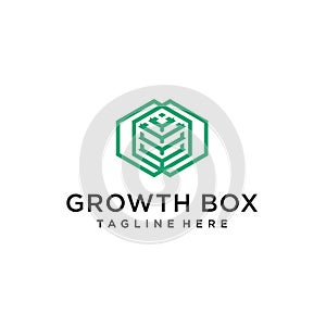 Growth Box Logo Concept photo