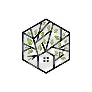 Tree house environmental logo design inspiration