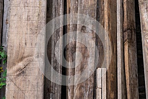 Background of stacked rustic boards. Copy space