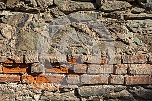 Background of stone and brick wall texture photo