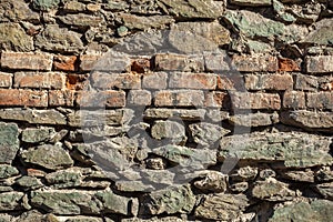 Background of stone and brick wall texture photo