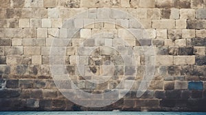 Background of stone wall texture. Vintage tone filter effect color style. Generative AI