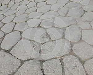 background of stones of an ancient roman road