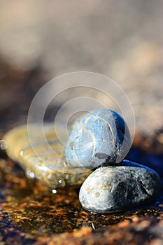 Background stones in water