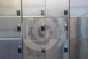 Background from the storage rooms with combination locks