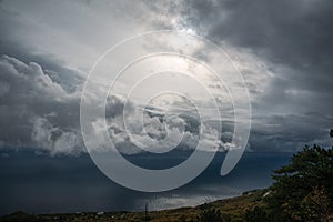 Background of storm clouds before a thunder-storm