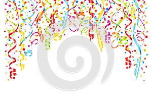 Background Streamers And Confetti Horizontal