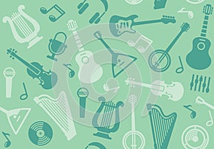 Background with string musical instruments
